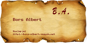 Bors Albert névjegykártya